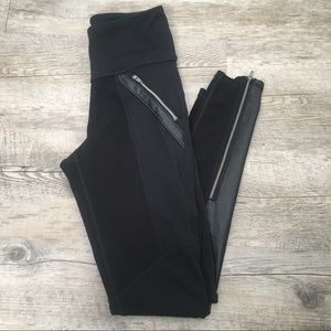 Athleta Faux Leather Moto Leggings
